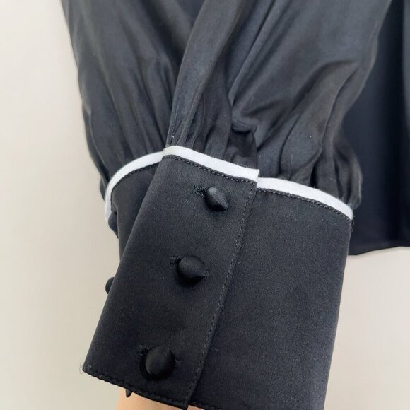 AG Adriano Goldschmied Womens Medium Winslet Blouse In True Black - Picture 8 of 13